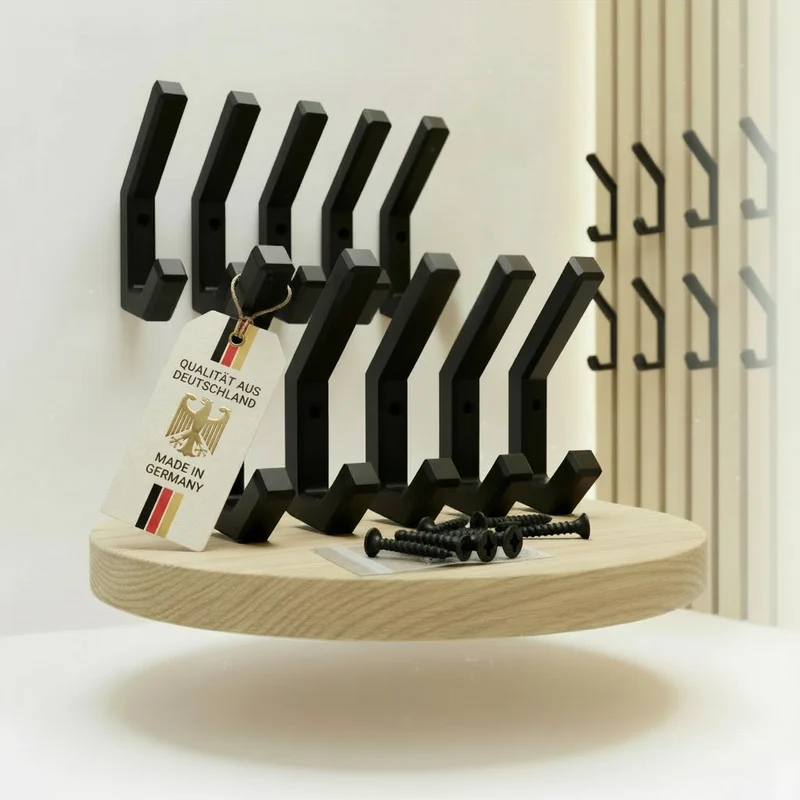 10er Set Haken für Akustikpaneele – Wand- & Kleiderhaken inkl. Schrauben | R-Satz Shop