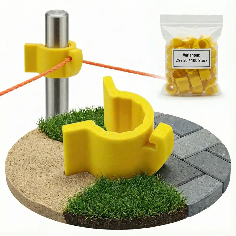 Richtschnurhalter Set für Schnurpfähle – Seilführung & Schnurspanner – 25/50/100 Stück | R-Satz Shop