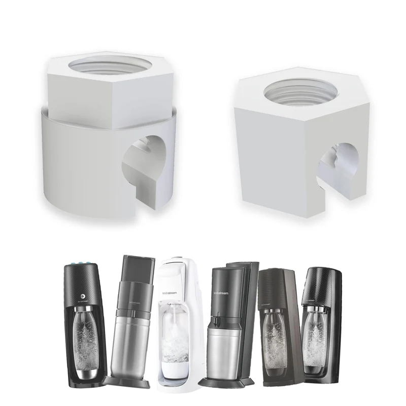 Ersatzmutter passend für Sodastream 2 Stück Kompatibel mit Crystal 1, 2 & 3, Duo, Jet, Spirit, Easy, Terra - Zubehör, Wassersprudler, Sprudelwasser, Reparatur, Schlauchanschluss - Made by R-Satz Shop