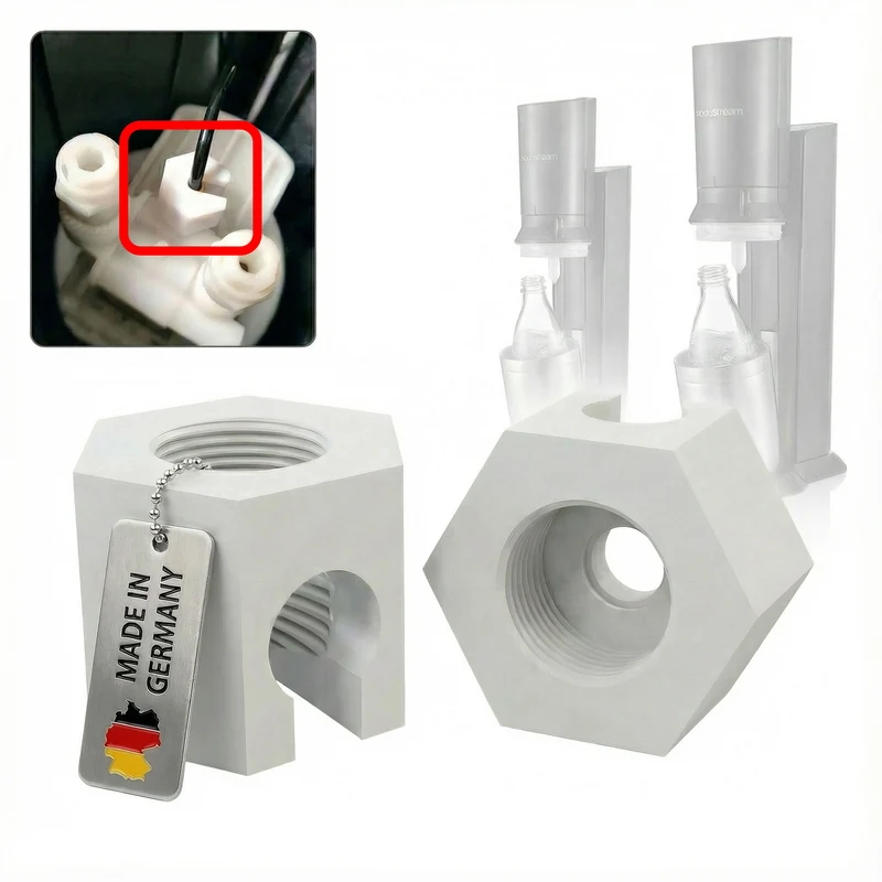 2er Set Ersatzmutter passend für Sodastream Crystal 1.0 & 2.0 – Verschluss Ersatzteil Weiß | R-Satz Shop