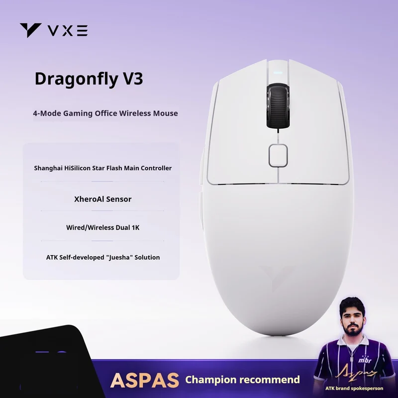 Vxe Dragonfly V3 Wireless Game Mouse Four Mode Paw3395se