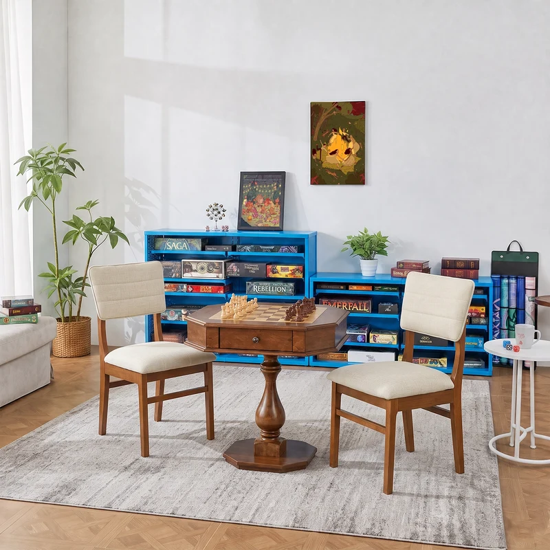 Upholstered Rubberwood Gaming & Dining Chairs (4–Pack)