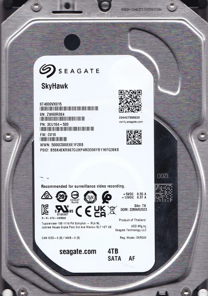 ST4000VX015 - Seagate SkyHawk 4TB 3.5″ Surveillance SATA Hard Drive