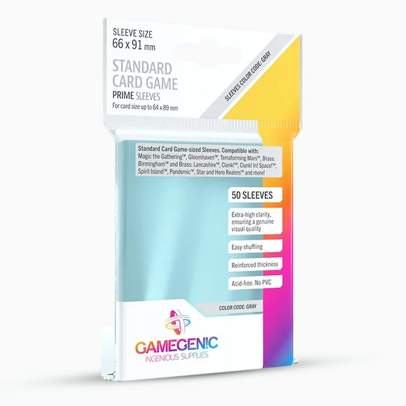PRIME Standard Card Game Sleeves Clear 66 x 91 mm