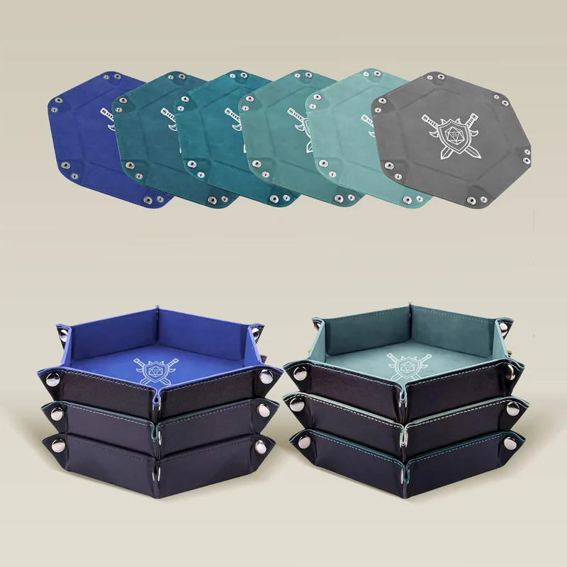 Folding Hexagon Dice Tray Set (6-Pack)