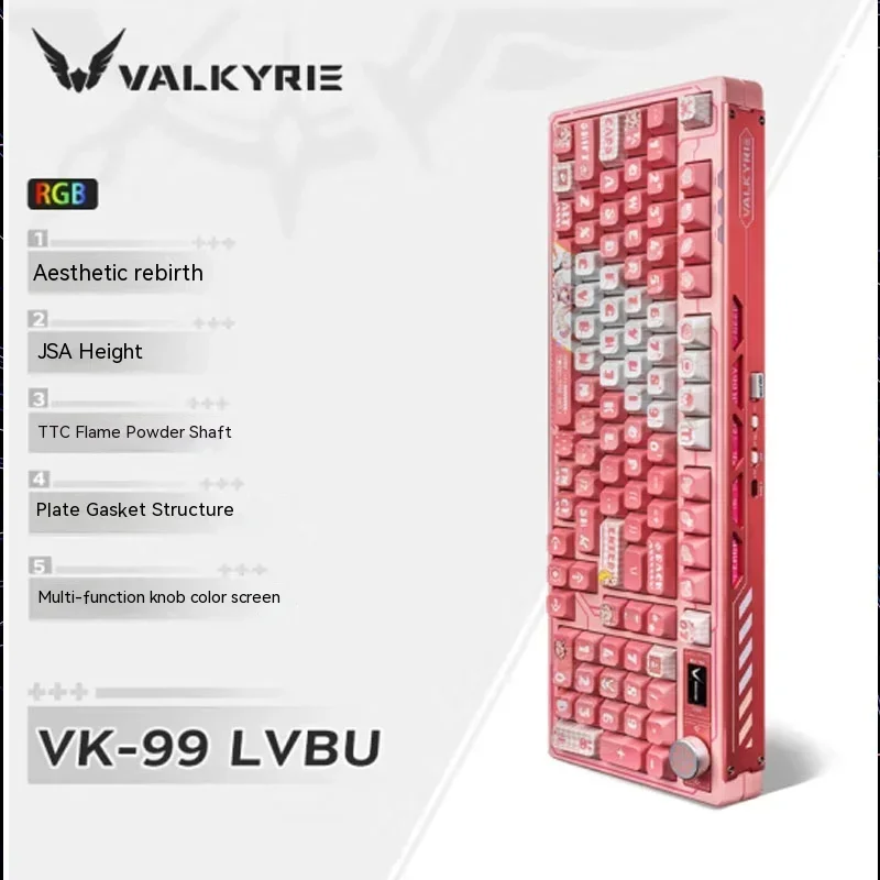 VALKYRIE VK99 Wireless Mechanical Keyboard Tri-mode Hot Swap RGB Gasket TFT Color Screen