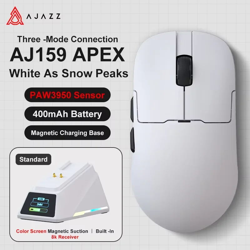 AJAZZ AJ159 APEX/AJ159P Wireless Gaming Mouse with RGB Magnetic Charging Base Lightweight