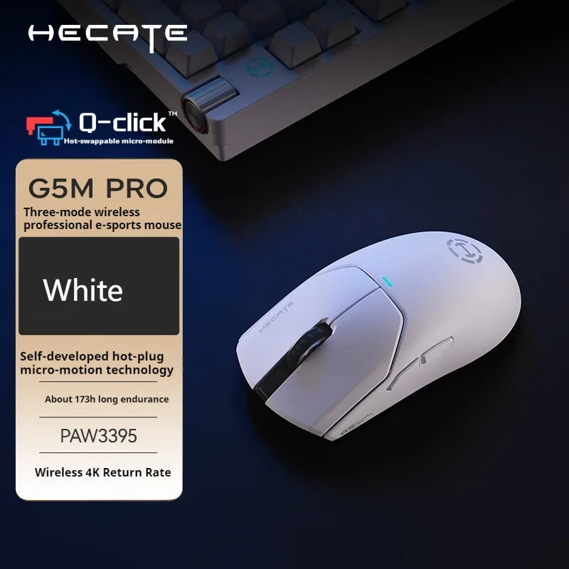 EDIFIER HECATE G5M Pro Wireless Gaming Mouse 4k Bluetooth Tri Mode PAW3395 Ergonomics Low latency
