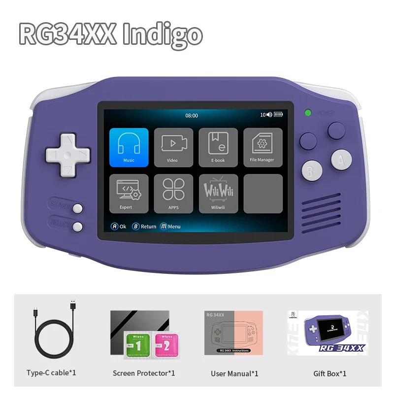 ANBERNIC RG 34XX Handheld Game Console 3.4” IPS 720*480 Screen Linux 64-bit 3500mAH Bluetooth