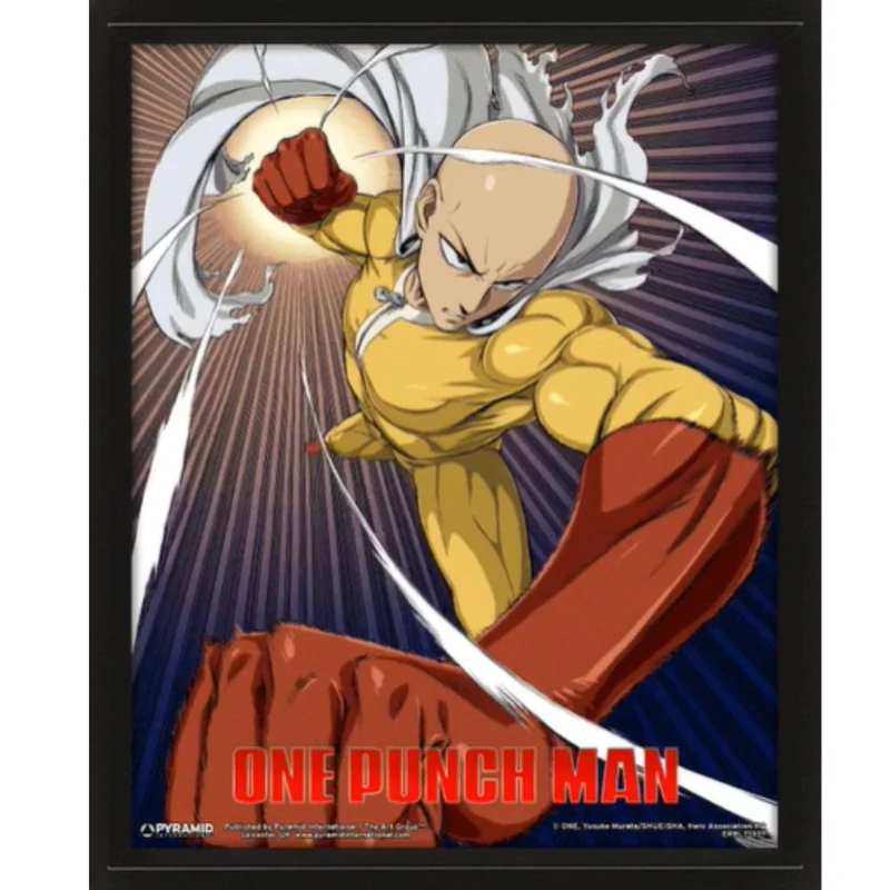One Punch Man 3D-Wandbild Saitama und Genos