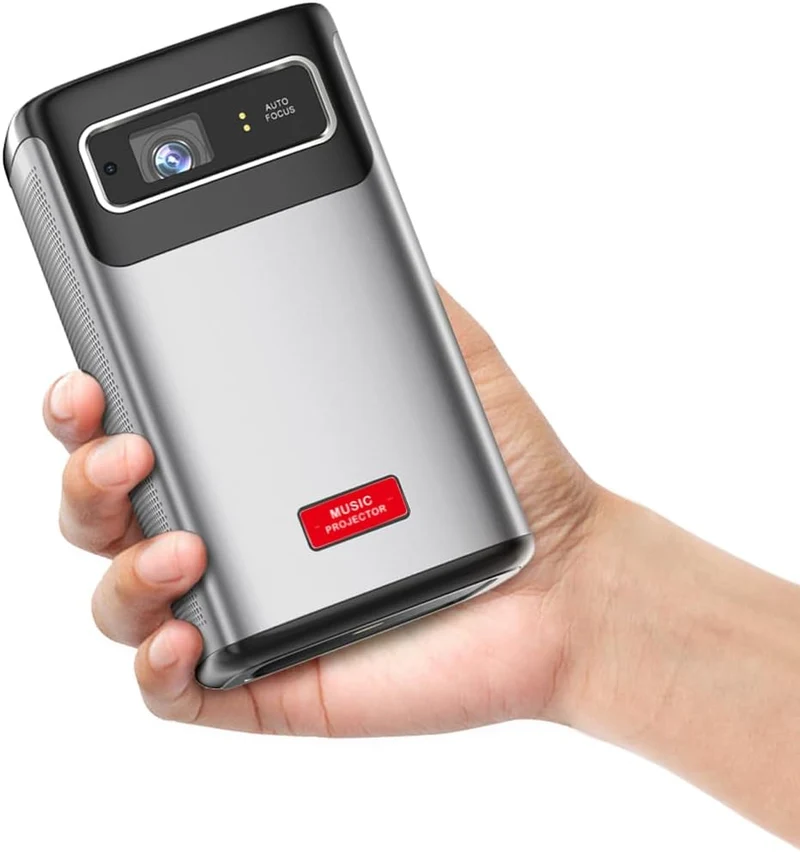 ETABOX Mini DLP Projector 200 ANSI HD Video/Android 9.0 2GB + 32GB/Touchpad/TOF Autofocus/Wired and Wireless Same Screen/3D DLP /8000mAh Battery/Built-in 10W Speaker/Built-in App Store/storage box