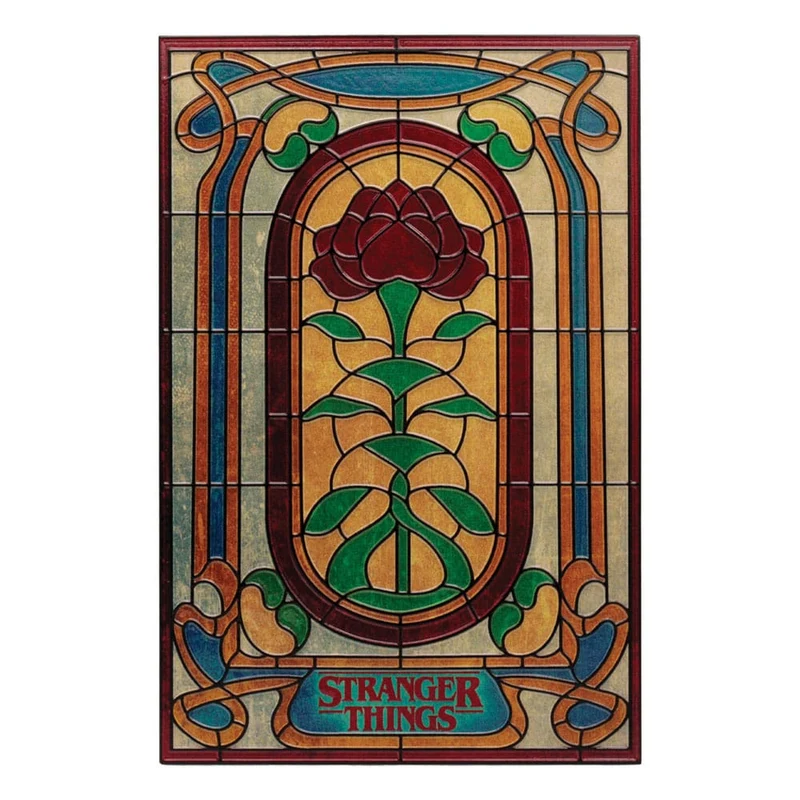 Stranger Things Wandschild Creel House Buntglasfenster