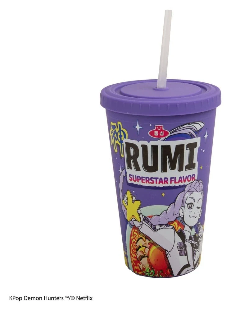 KPop Demon Hunters Becher mit Deckel und Trinkhalm