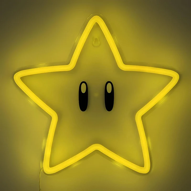 Super Mario Super Stern Neon Wandbeleuchtung