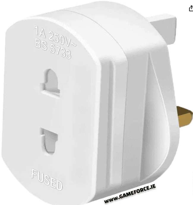 PC-LINK- UK 2 Pin To 3 Pin Fused Adaptor Plug - White