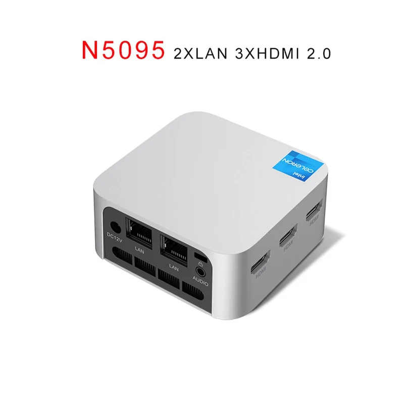 Chatreey T8 Mini PC intel Quad Core N5095 Pocket Computer Windows 11Pro 3xHDMI output 2xGigabit Ethernet