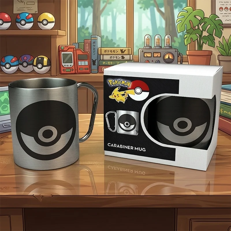 Pokémon Pokéball Karabiner Tasse aus Edelstahl