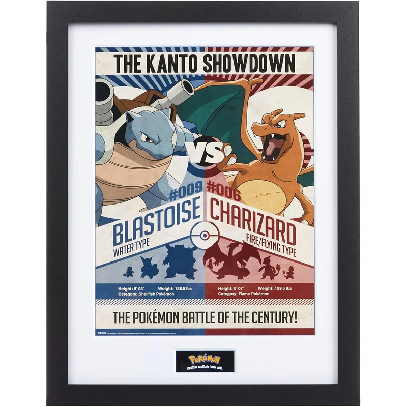 Pokémon Gerahmter Kunstdruck – Kanto Showdown