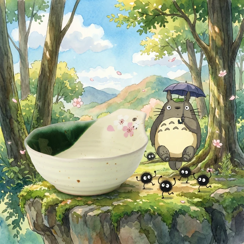 Mein Nachbar Totoro Kleine Keramik-Schale im traditionellen Mino-Stil