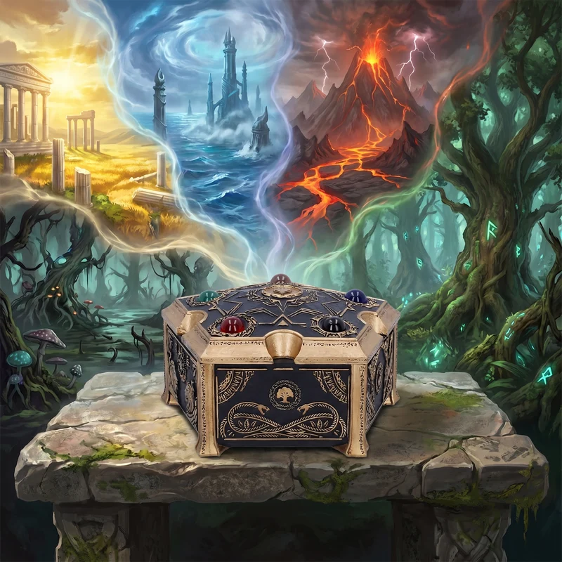 Magic: The Gathering – Premium Karten-Box im Mana Design