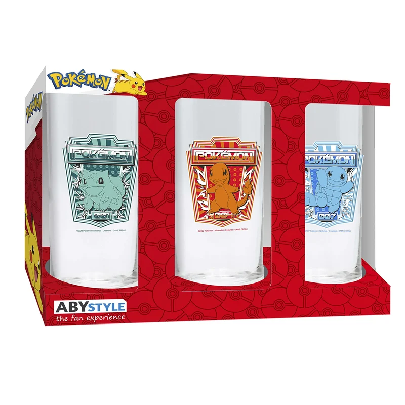 Pokémon Gläser-Set Starter-Trio