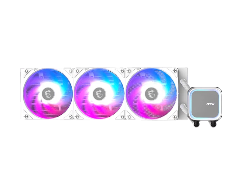 MSI MAG CORELIQUID A13 360 WHITE – 360 mm AIO Wasserkühler mit 3×120 mm ARGB Lüftern & Weißem Design