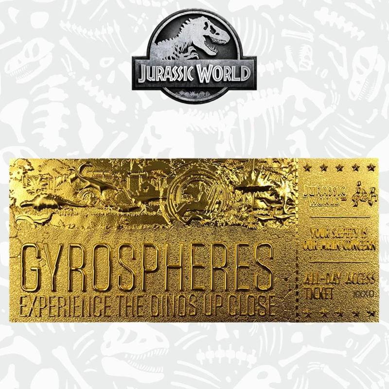 Jurassic World Limited Edition 24k Gyrosphere Ticket