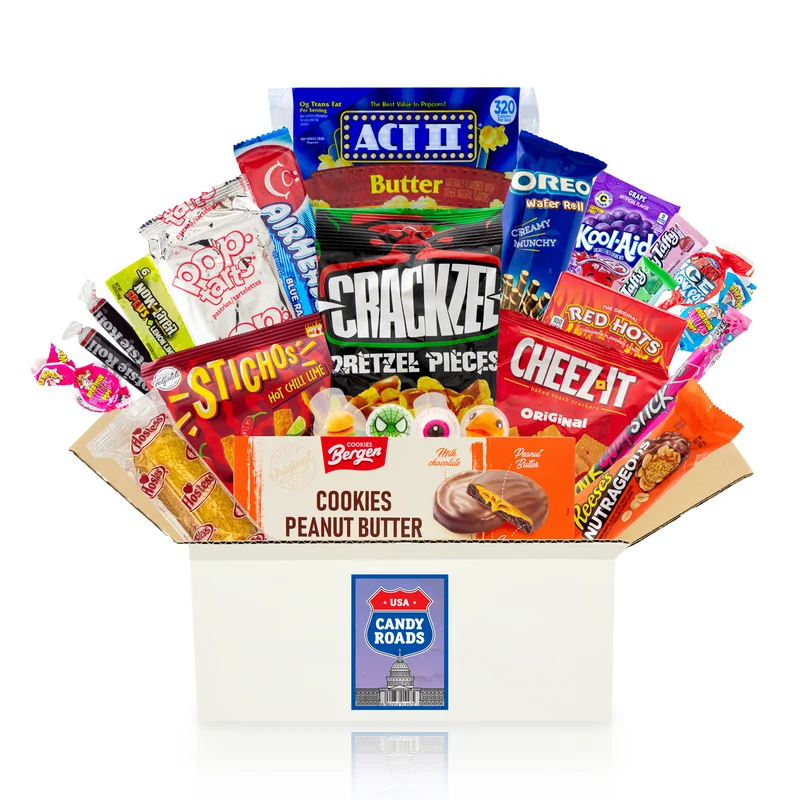 Candy Roads - Snack-Box mit Süßigkeiten aus den USA