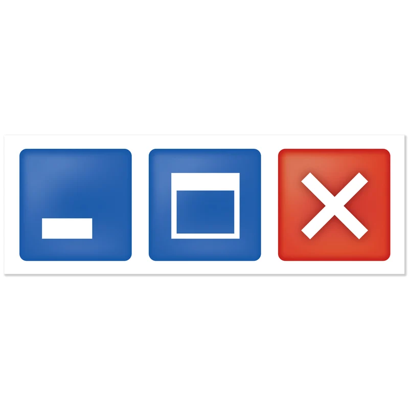 Aufkleber Bildschirmfenster-Kontrollbuttons