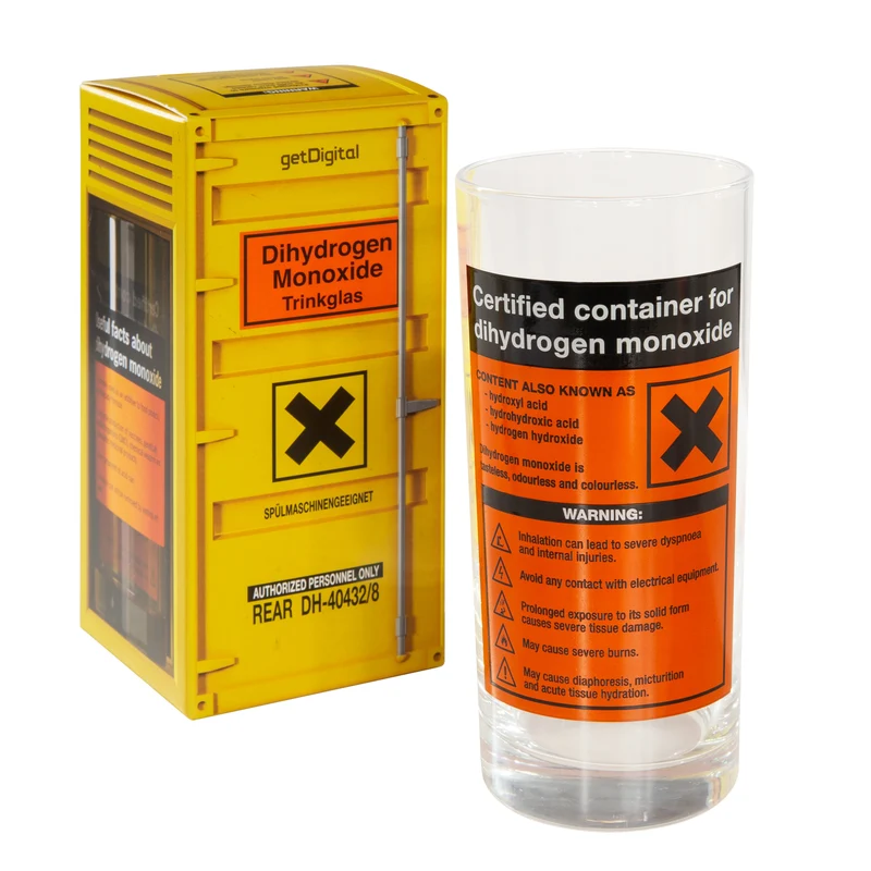 DHMO Dihydrogenmonoxid-Trinkglas