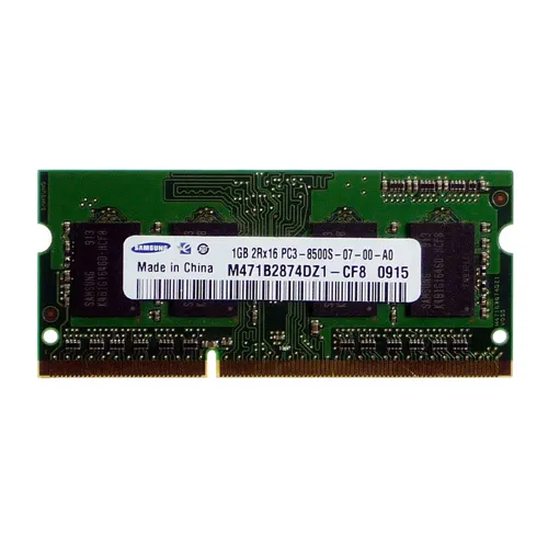 M471B2874DZ1-CF8 Samsung 1GB DDR3-1066MHz PC3-8500 Non-ECC Unbuffered SODIMM CL7 2Rx16 1.5V 204-Pin Memory Module