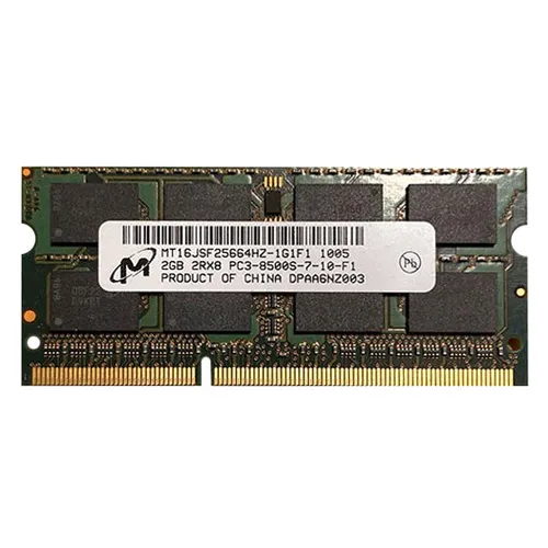 MT16JSF25664HZ-1G1F1 Micron 2GB DDR3-1066MHz PC3-8500 Non-ECC Unbuffered SODIMM CL7 2Rx8 1.5V 204-Pin Memory Module