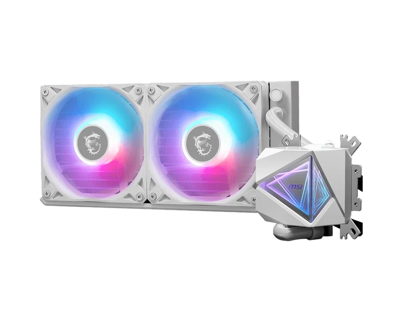 MSI MAG CORELIQUID I240 WHITE – 240 mm AIO-Wasserkühler mit 2×120 mm ARGB-Lüftern