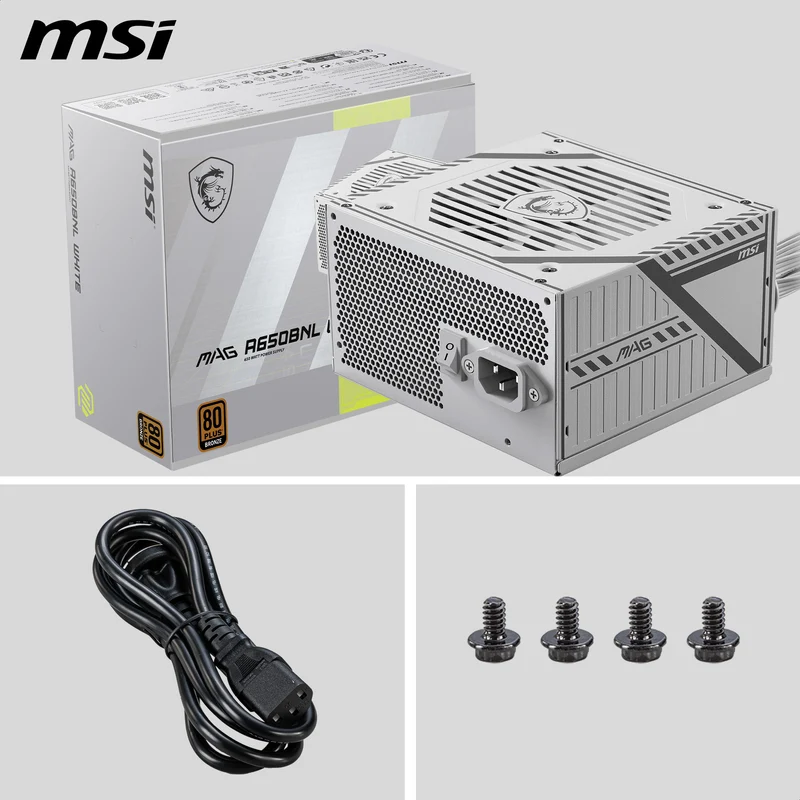 MSI CB Desktop PC Netzteil MAG A650BNL WHITE