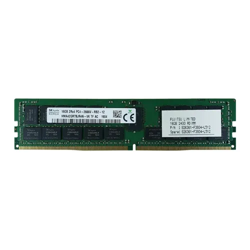 S26361-F3934-L512 Fujitsu 16GB DDR4-2400MHz PC4-19200 ECC Registered RDIMM CL17 2Rx4 1.2V 288-Pin Memory Module