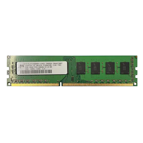 MT16JTF25664AY-1G4D1 Micron 2GB DDR3-1333MHz PC3-10600 Non-ECC Unbuffered UDIMM CL9 2Rx8 1.5V 240-Pin Memory Module