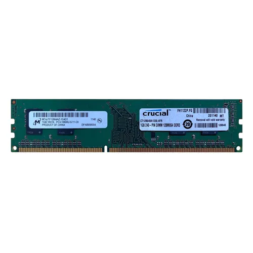 MT4JTF12864AZ-1G4D1 Micron 1GB DDR3-1333MHz PC3-10600 Non-ECC Unbuffered UDIMM CL9 1Rx16 1.5V 240-Pin Memory Module
