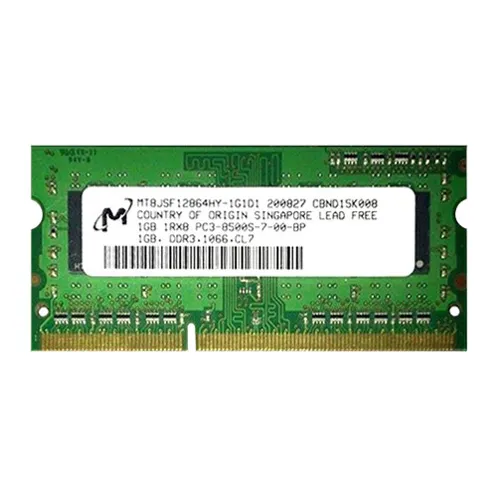 MT8JSF12864HY-1G1D1 Micron 1GB DDR3-1066MHz PC3-8500 Non-ECC Unbuffered SODIMM CL7 1Rx8 1.5V 204-Pin Memory Module