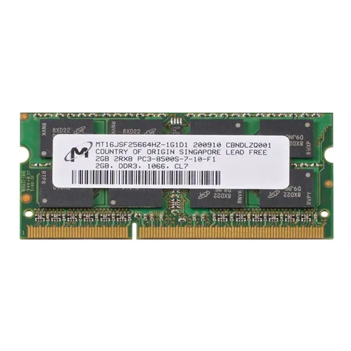 MT16JSF25664HZ-1G1D1 Micron 2GB DDR3-1066MHz PC3-8500 Non-ECC Unbuffered SODIMM CL7 2Rx8 1.5V 204-Pin Memory Module