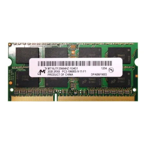 MT16JTF25664HZ-1G4G1 Micron 2GB DDR3-1333MHz PC3-10600 Non-ECC Unbuffered SODIMM CL9 2Rx8 1.5V 204-Pin Memory Module