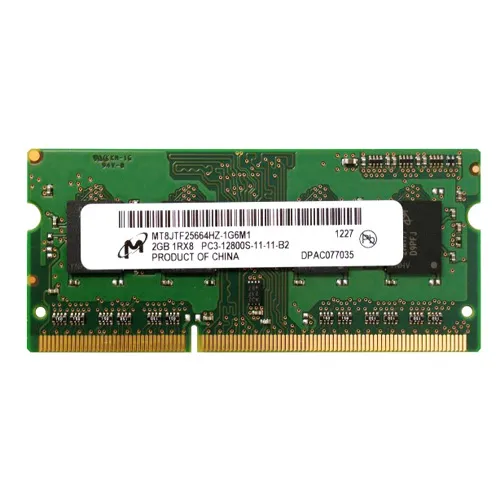 MT8JTF25664HZ-1G6M1 Micron 2GB DDR3-1600MHz PC3-12800 Non-ECC Unbuffered SODIMM CL11 1Rx8 1.5V 204-Pin Memory Module