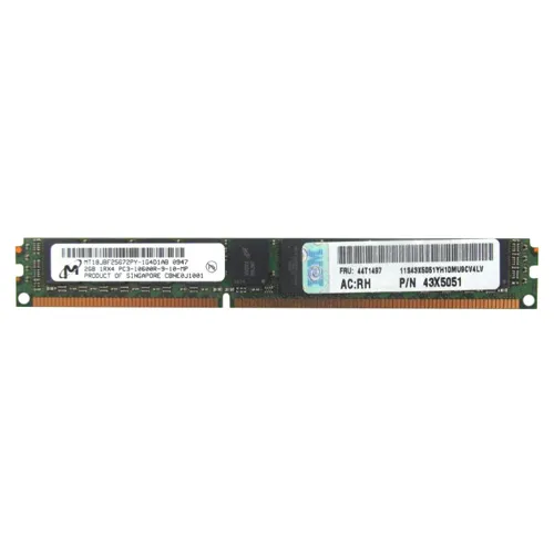 44T1497 IBM 2GB DDR3-1333MHz PC3-10600 ECC Registered VLP RDIMM CL9 1Rx8 1.35V 240-Pin Memory Module