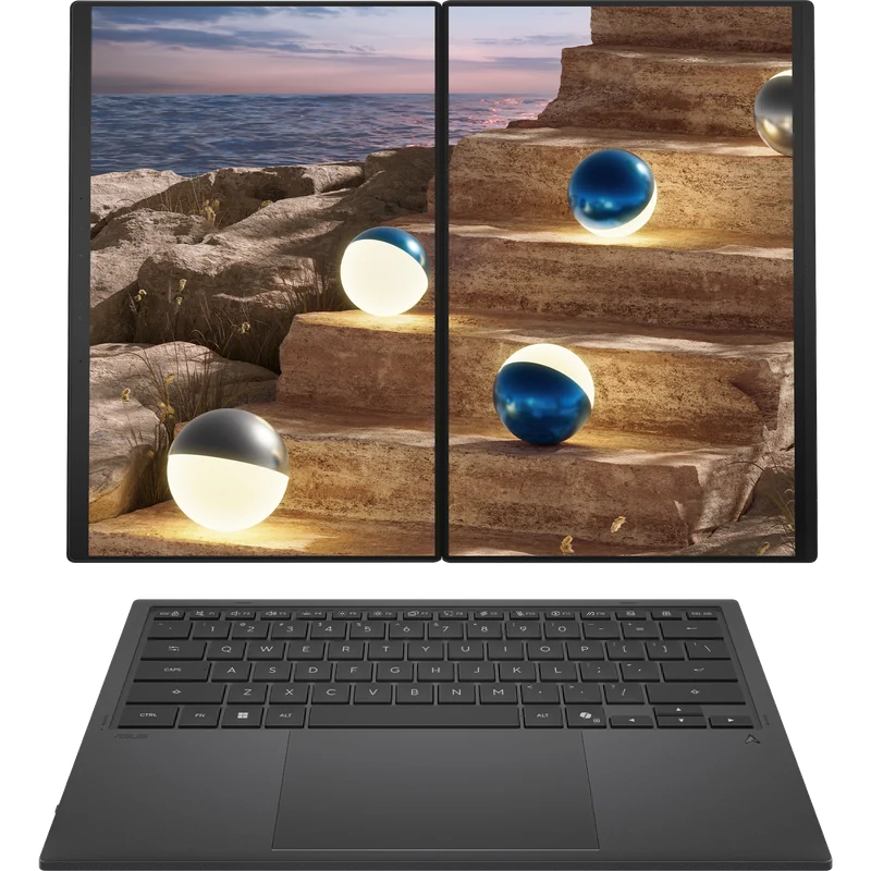 ASUS Zenbook DUO UX8407AA-DS99T, Dual 14” OLED 3K 144Hz Touch Display, Intel Core Ultra 9 386H, Intel Graphics, 32GB RAM, 1TB SSD