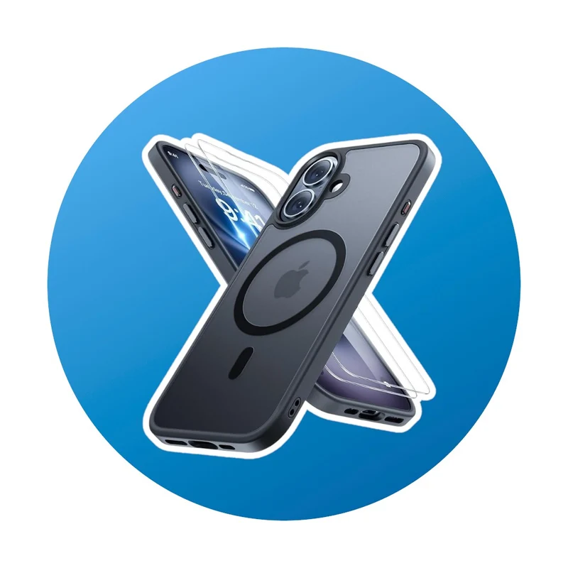 Miracase für iPhone 16 Hülle Magasafe 2Schutzglas schwarz