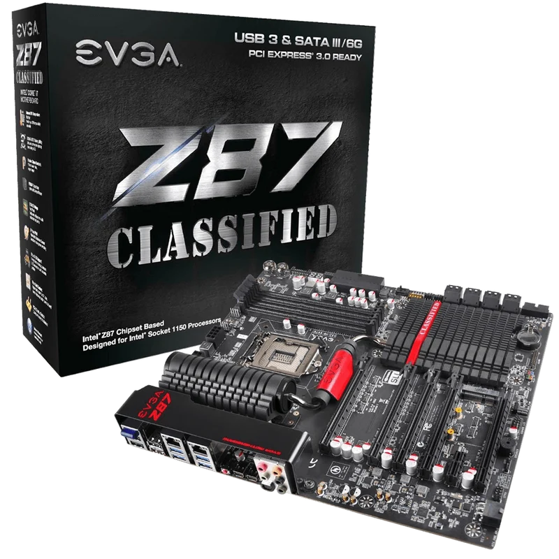 EVGA Z87 Classified (LGA1150) Haswell, EATX, 4 DIMM Dual Channel DDR3 2666MHz Motherboard (152 HW E878 KR)