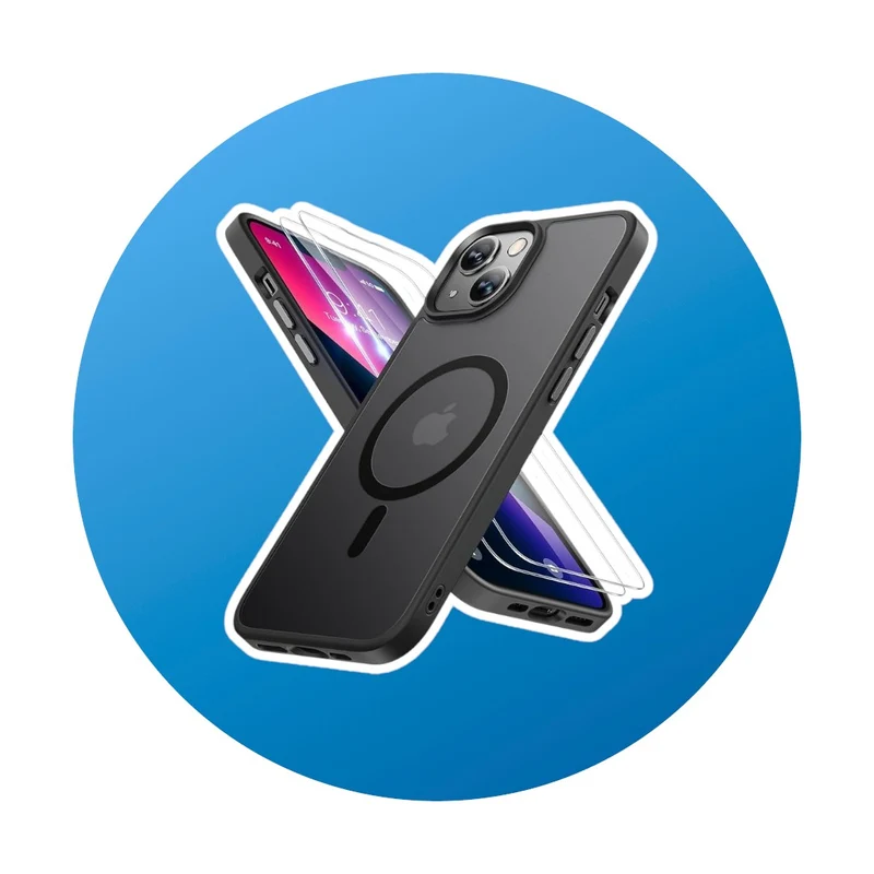 Miracase für iPhone 13 Hülle Magasafe 2Schutzglas schwarz