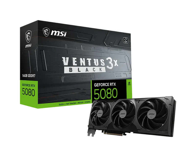 MSI Grafikkarte GeForce RTX 5080 16G VENTUS 3X BLACK