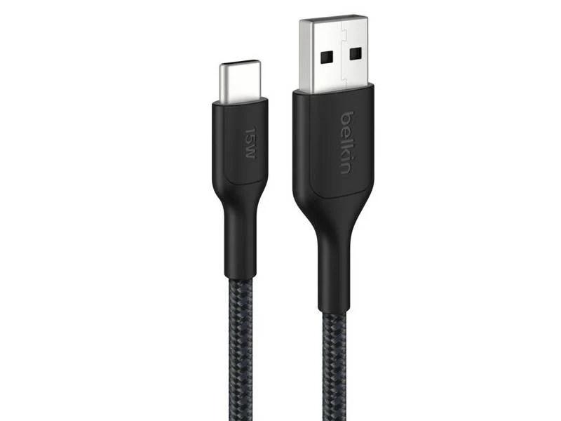 Belkin BoostCharge Pro Braided USB-A to USB-C Cable 2 m (6.6 ft) 15W - Black