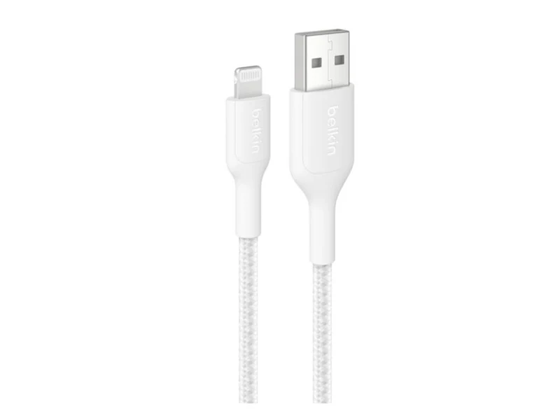 Belkin BoostCharge Braided USB-A to Lightning Cable 1m (3.3 ft) - White