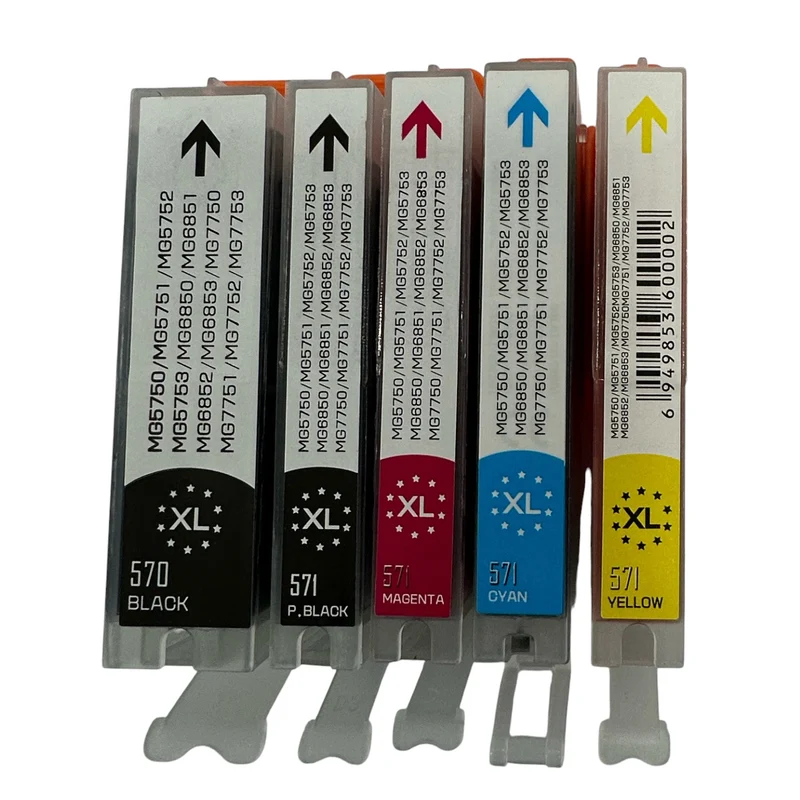 Softech XL PGI-570/CLI-571 kompatibler Komplettsatz PBk,Bk,C,M,Y - 5 Patronen